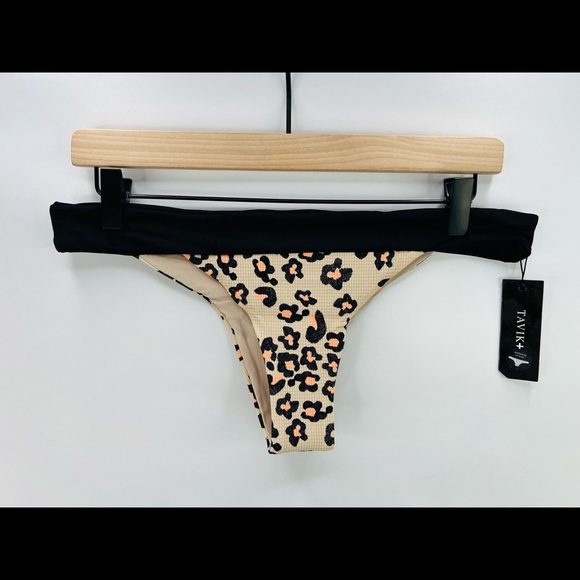TAVIK VALENTINE CHEETAH FLORAL TEXTURED MINI SWIM BOTTOMS - Picture 4 of 9